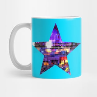 Mirrored Purple Disco Ball Star Mug